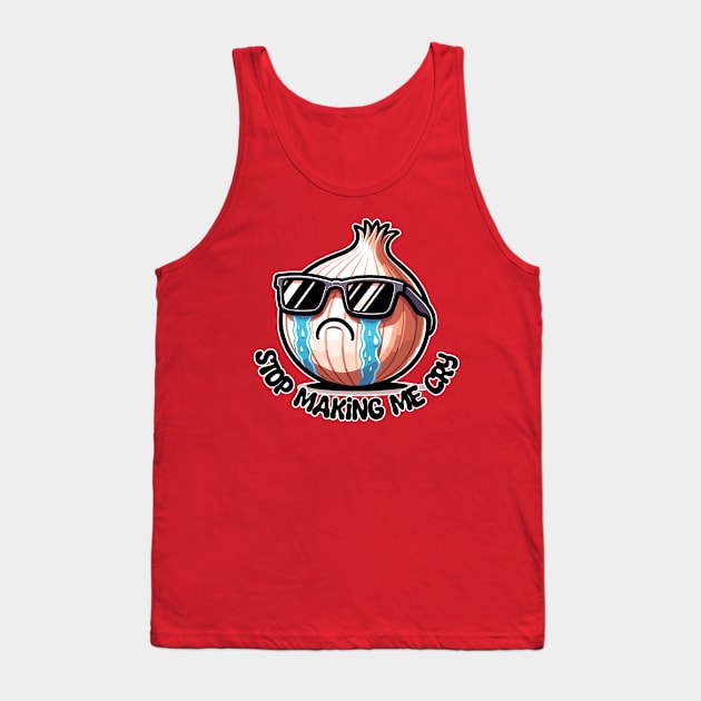 Funny Onion Crying Tank Top by Muslimory